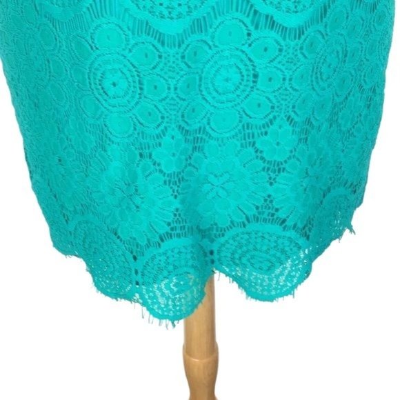 LAUNDRY BY SHELLI SEGAL Green Lace Dress Size 4 - Picture 5 of 7
